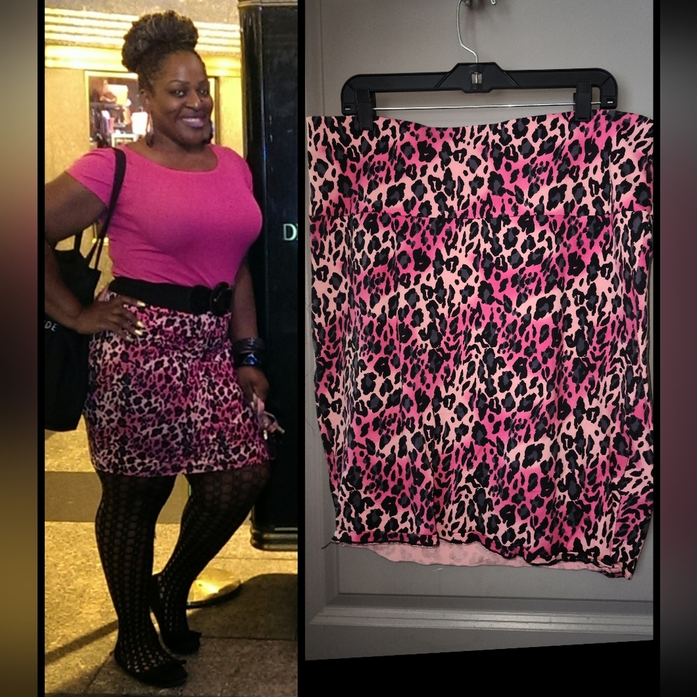 Vibrant Pink Leopard Pencil Skirt